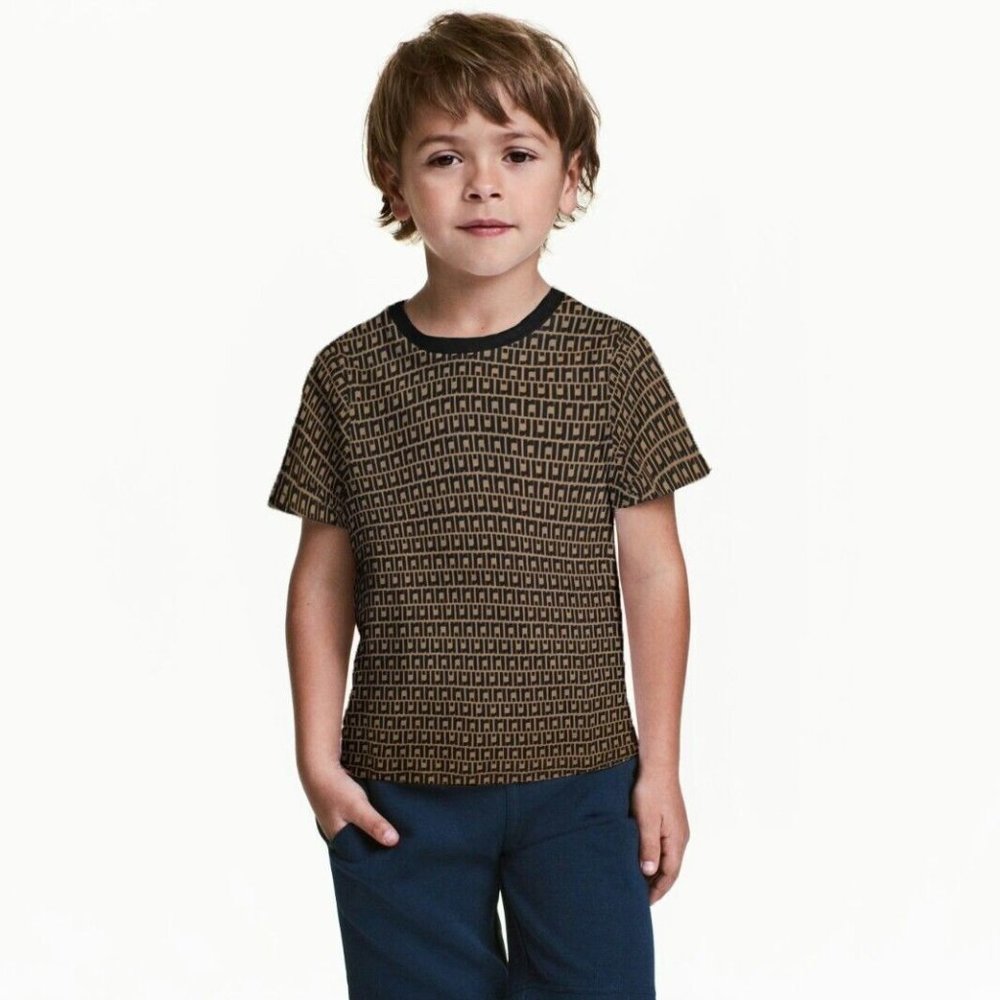 River Island Baby Boys Brown RI Logo Monogram Short Sleeve T-Shirt